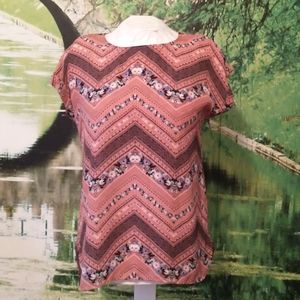 XS Pink Republic Coral Patterned Blouse
